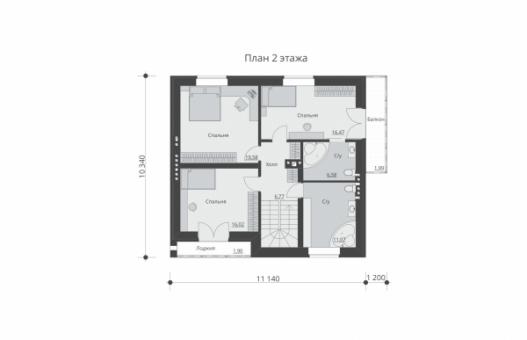 Проект двухэтажного дома с цоколем и гаражом